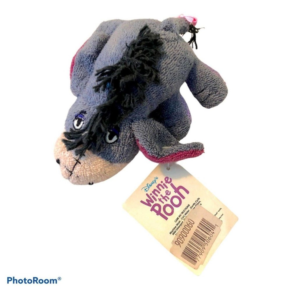 Vintage Disney Winnie the Pooh Eeyore Terry Cloth Small Plush NOS Original Tag